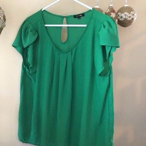 Papermoon 2X Green capped sleeve top